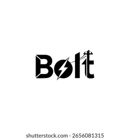 Bolt Typography Logo with Lightning Shape Integration
