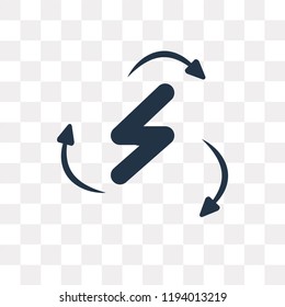 Bolt vector icon isolated on transparent background, Bolt transparency concept can be used web and mobile