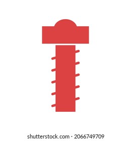 Bolt vector icon. Red symbol
