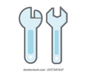 Bolt wrench icon.　Illustration of a cute tool.