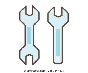 Bolt wrench icon.　Illustration of a cute tool.