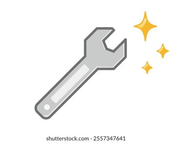 Bolt wrench icon.　Illustration of a cute tool.