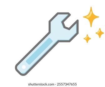 Bolt wrench icon.　Illustration of a cute tool.