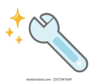 Bolt wrench icon.　Illustration of a cute tool.