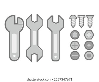 Bolt wrench icon.　Illustration of a cute tool.