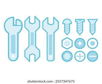 Bolt wrench icon.　Illustration of a cute tool.