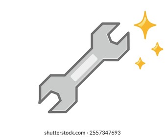 Bolt wrench icon.　Illustration of a cute tool.