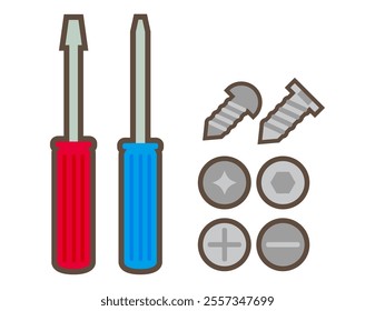 Bolt wrench icon.　Illustration of a cute tool.