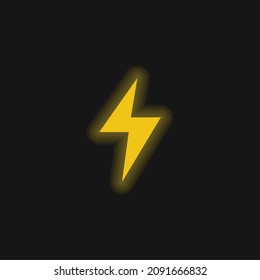 Bolt yellow glowing neon icon