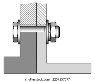 Bolted connection of metal products illustration