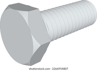 Bolts closeup on white background. 3d vacter.