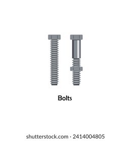 Bolts color illustration vector. Work tool icon for web, tag, label, mechanical shop, garage, repair shop, workshop. Symbol for mechanical engineering, carpentry, mechanic, engineer, carpenter