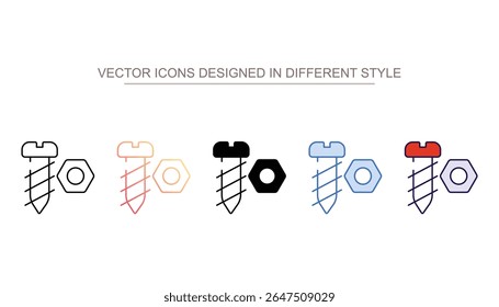 Design de ícone de parafusos com fundo branco ilustração de estoque