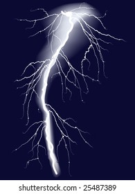 Bolts of lightning in dark sky. Vector-Illustration