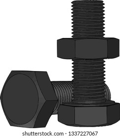 bolts nut vector on white background