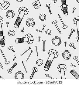  Bolts And Nuts Seamless Pattern.