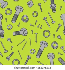 Bolts and nuts seamless pattern.