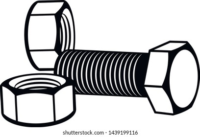 Bolts and nuts vector illustration.
