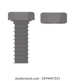 bolts and nuts. vector illustration. fastener components.