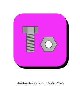 bolts and nuts vector illustration icon. bolts and nuts icon in two-dimensional shape. The concept of construction and build by using a bolts and nuts modern icon. bolts and nuts flat icon.