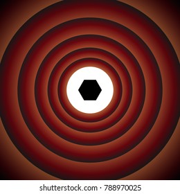 Bolts, screws with hexagonal head icon. Vector. White icon on black circle in gradient rings.