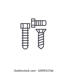 Bolts & screws linear icon concept. Bolts & screws line vector sign, symbol, illustration.
