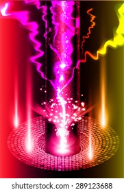 bolt.thunderbolt,thunder.Dark red pink yellow Abstract light lamps background for Technology computer graphic website internet business. Vector illustration.Spot Effect. neon, Spotlights. infographics