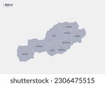 Bolu province of Turkey, province map.