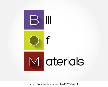 BOM - Bill Of Materials acronym, business concept background