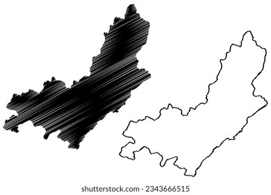 Gemeinde Bom Jesus do Norte (Staat Espírito Santo, Gemeinden Brasilien, Föderative Republik Brasilien) Karte, Vektorgrafik, Skizze Karte