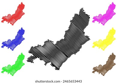 Bom Jesus do Norte municipality (Espírito Santo state, Municipalities of Brazil, Federative Republic of Brazil) map vector illustration, scribble sketch map