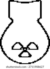 Bomb 8-bit pixel icon. Vector illustration.
