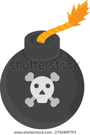 A bomb adorned with a skull and crossbones, representing a hazardous or explosive threat.