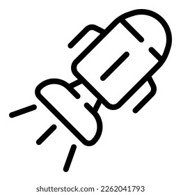 Vector de contorno de icono de alerta de bomba. Ataque aéreo. Guerra de alarma
