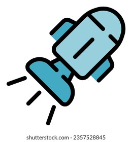 Bomb alert icon outline vector. Air raid. Alarm war color flat