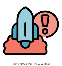 Bomb alert icon outline vector. Air raid. Alarm siren color flat