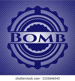 Bomb badge with denim background