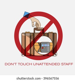 bomb in a bag. Secure life concept vector poster.