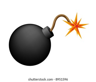 Bomb before explosion on white