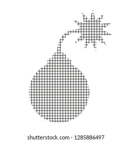 Bomb , black on a white background, squares, vector