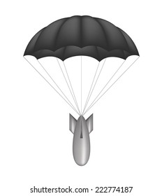 Bomb and black parachute