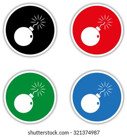 bomb - black vector icon
