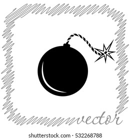 Bomb  black  vector icon