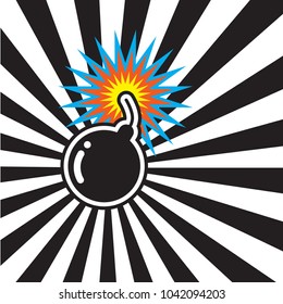 Bomb and black,white background