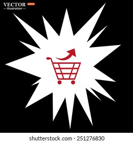 Bomb, blast. Explosion, cotton. Flash, an explosion on a black background. remove from the shopping cart, vector illustration, EPS 10