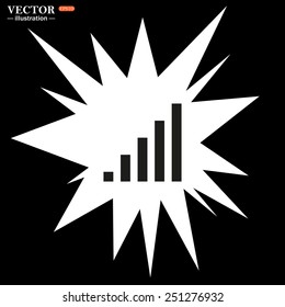 Bomb, blast. Explosion, cotton. Flash, an explosion on a black background. signal strength indicator, vector illustration, EPS 10