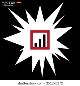 Bomb, blast. Explosion, cotton. Flash, an explosion on a black background. no signal, poor signal strength, signal strength indicator, vector illustration, EPS 10