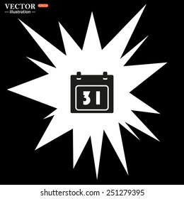 Bomb, blast. Explosion, cotton. Flash, an explosion on a black background. Calendar, vector illustration, EPS 10