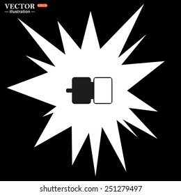Bomb, blast. Explosion, cotton. Flash, an explosion on a black background. Case for phone , vector illustration, EPS 10