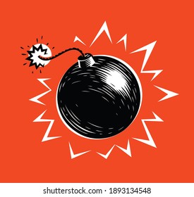 Bomb Blast. Explosion, Explode Symbol Vector Illustration